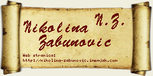 Nikolina Zabunović vizit kartica
